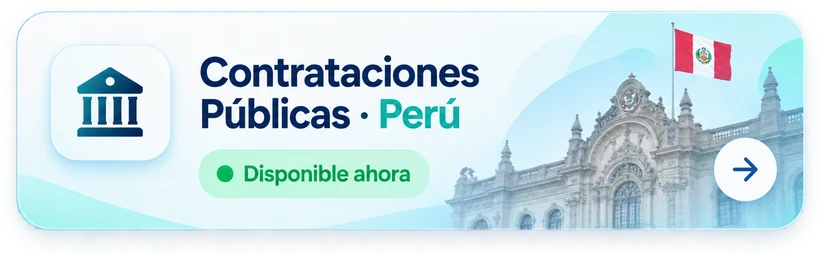 Contrataciones Públicas · Perú. Disponible ahora.